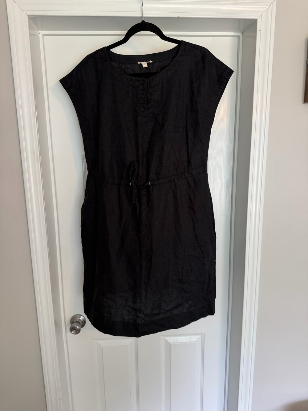 Eileen Fisher Renew Black Organic Linen Dress